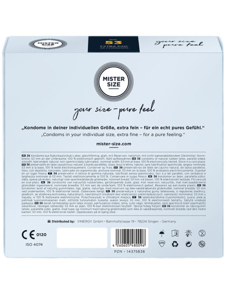 MISTER SIZE - CONDOM SIZE M 53 MM (36 UNITS)