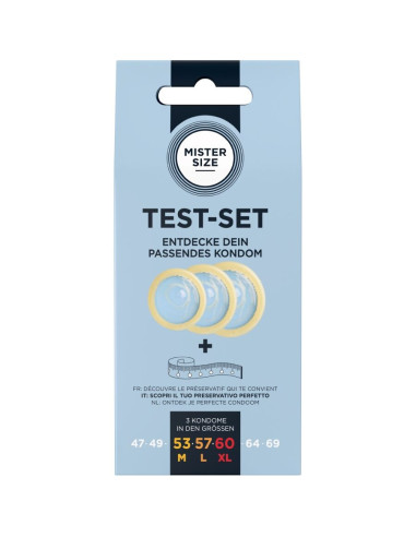 MISTER SIZE - TEST SET 3 DIFFERENT SIZED CONDOMS MEASURING TAPE