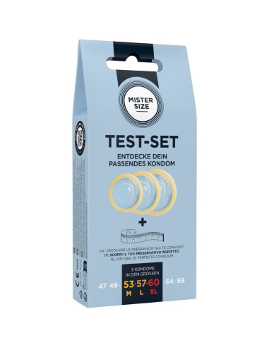 MISTER SIZE - TEST SET 3 DIFFERENT SIZED CONDOMS MEASURING TAPE