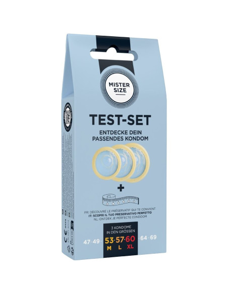 MISTER SIZE - TEST SET 3 DIFFERENT SIZED CONDOMS MEASURING TAPE