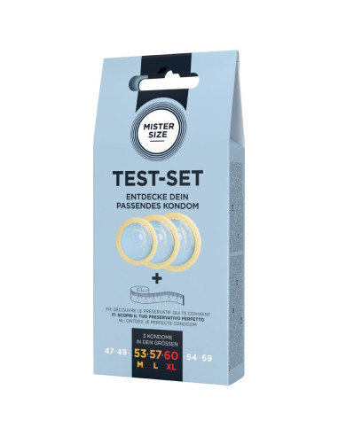MISTER SIZE - TEST SET 3 DIFFERENT SIZED CONDOMS MEASURING TAPE