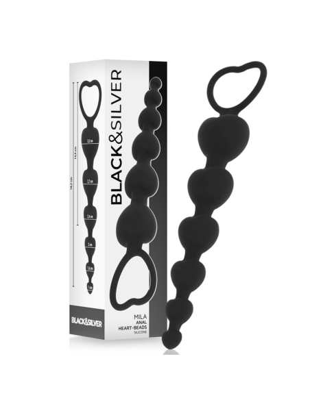 BLACKandSILVER - MILA ANAL CHAIN OF HEARTS 18 CM