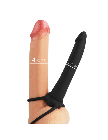 MITOLOGIJA - COBI ONYX ANALINIS DILDO SU POVIES IR SĖKLIDĖS ŽIEDU, 13 CM