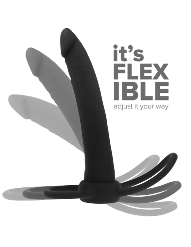 MYTHOLOGY - COBI ONYX ANAL DILDO WITH COCK AND TESTICLE RING 13 SILICONE CM