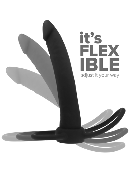 MYTHOLOGY - COBI ONYX ANAL DILDO WITH COCK AND TESTICLE RING 13 SILICONE CM