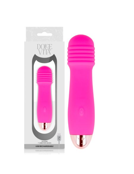 DOLCE VITA - RECHARGEABLE VIBRATOR THREE PINK 7 SPEEDS