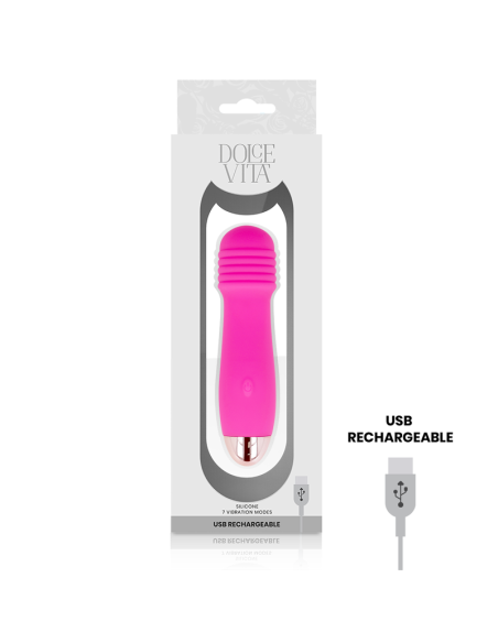 DOLCE VITA - RECHARGEABLE VIBRATOR THREE PINK 7 SPEEDS