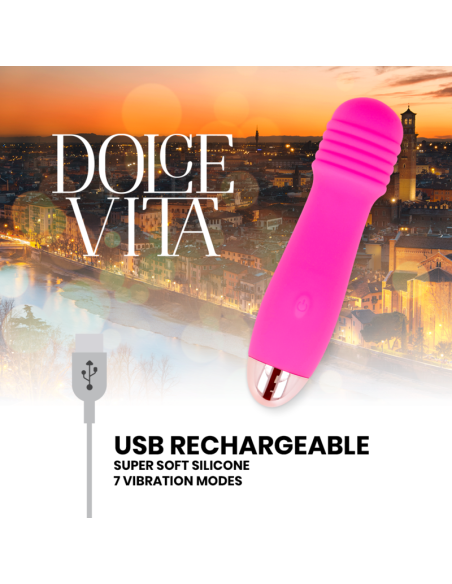 DOLCE VITA - RECHARGEABLE VIBRATOR THREE PINK 7 SPEEDS