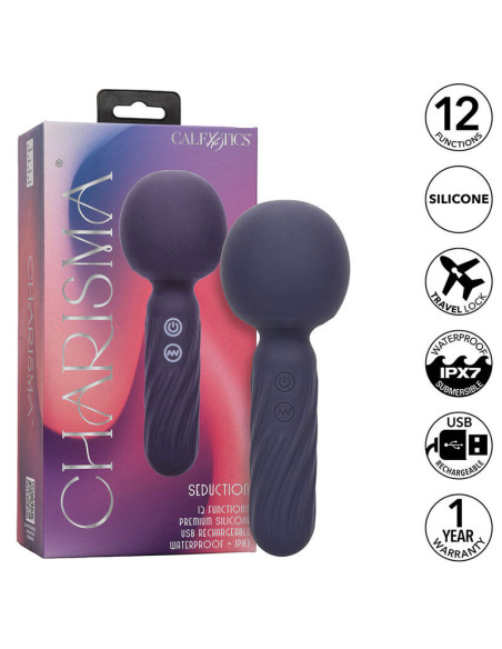 CALEXOTICS - CHARISMA SEDUCTION MASSAGER 12 FUNCTIONS 17.75 CM X 6.25 CM PURPLE