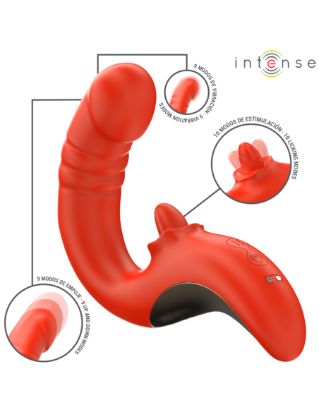 INTENSE - PAULINA VIBRATOR AND STIMULATOR IN U SHAPE RED
