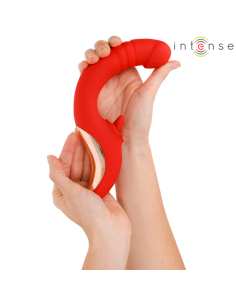 INTENSE - PAULINA VIBRATOR AND STIMULATOR IN U SHAPE RED 2