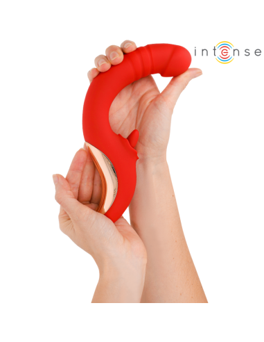 INTENSE - PAULINA VIBRATOR AND STIMULATOR IN U SHAPE RED