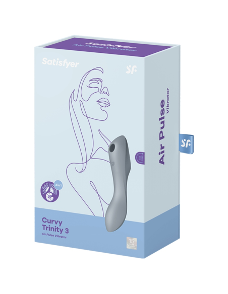 SATISFYER - CURVY TRINITY 3 AIR PULSE VIBRATOR GREY