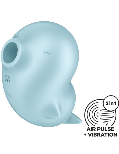 SATISFYER - SASSY SEAL STIMULATOR and VIBRATOR BLUE