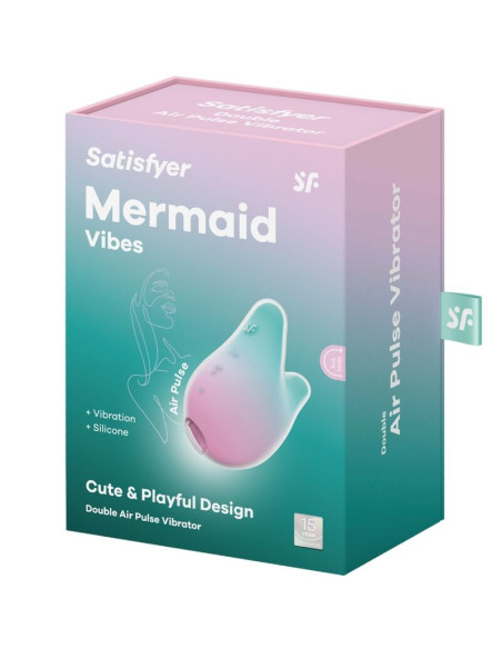 SATISFYER - MERMAID VIBES STIMULATOR and VIBRATOR MINT AND PINK