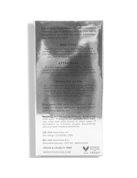 EYE OF LOVE - EOL PHR KVAPŲ KOMPLEKTAS 10 ML 3 RINKINYS - RYTO ŠVYTĖJIMAS, VIENA MEILĖ, PO TAMSIOS