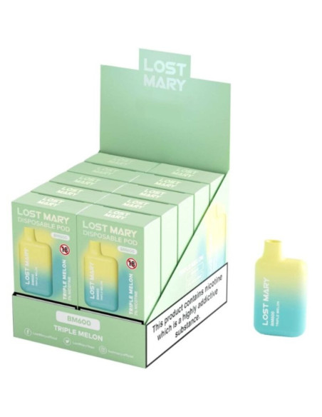 LOST MARY - BM600 NIKOTINO GARINTUVAS 2 VIENKARTINIAI TRIJUBO MELONŲ