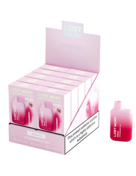 LOST MARY - BM600 NICOTINE VAPER 2 DISPOSABLE STRAWBERRY ICE