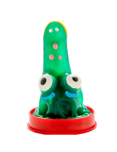 CONDOMERIE - HANDPAINTED NOVELTY CONDOMS CROCODILE MODEL 1