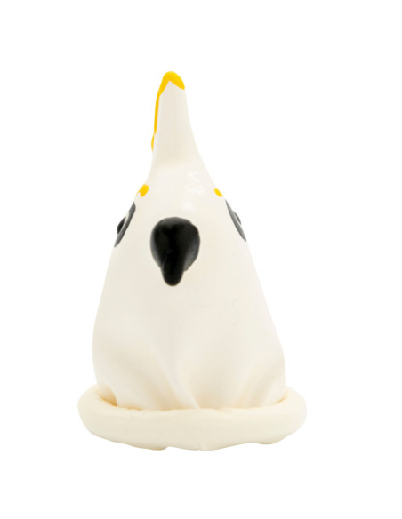 CONDOMERIE - HANDPAINTED NOVELTY CONDOMS PARROT WHITE