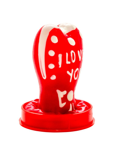 CONDOMERIE - HANDPAINTED NOVELTY CONDOMS HEART - I LOVE YOU MODEL 1