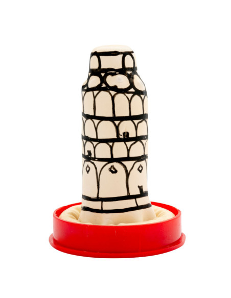 CONDOMERIE - HANDPAINTED NOVELTY CONDOMS PISA TOWER
