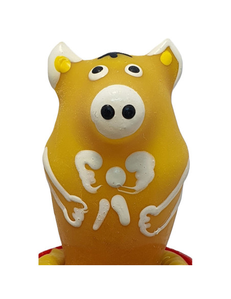 CONDOMERIE - HANDPAINTED NOVELTY CONDOMS PIG SITTING YELLOW