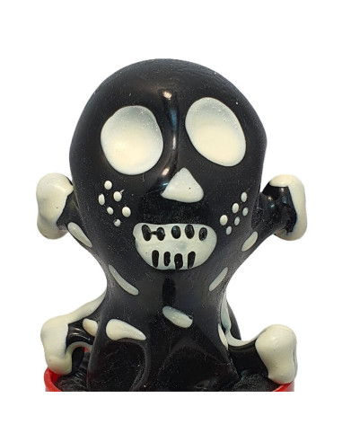 CONDOMERIE - HANDPAINTED NOVELTY CONDOMS SKULL BLACK MODEL 2