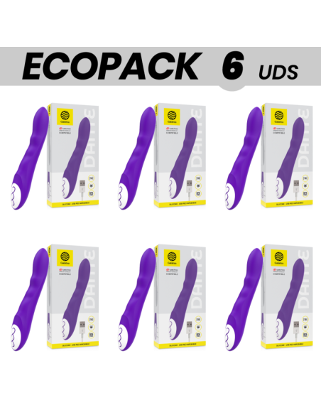 ECOPACK 6 UNITS - GALATEA DANTE LILAC VIBRATOR COMPATIBLE WITH WATCHME WIRELESS TECHNOLOGY