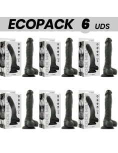 ECOPACK 6 VIENETAI - COCK MILLER SILICONE TANKIO JUODAS COCKSIL 19,5 CM