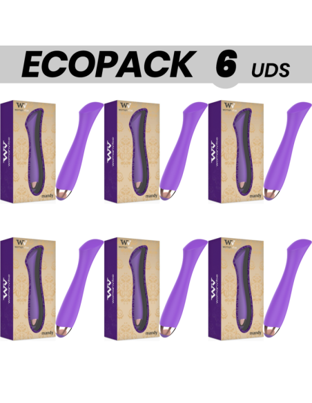 ECOPACK 6 UNITS - WOMANVIBE MANDY RECHARGEABLE SILICONE VIBRATOR POINT K