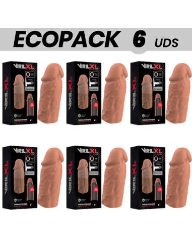 ECOPACK 6 UNITS - VIRILXL LIQUID SILICONE PENIS EXTENSION V3 BROWN