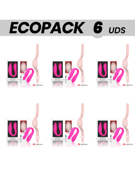 ECOPACK 6 UNITS - WEARWATCH DUAL VIBRATOR TECHNOLOGY WATCHME FUCHSIA - PINK