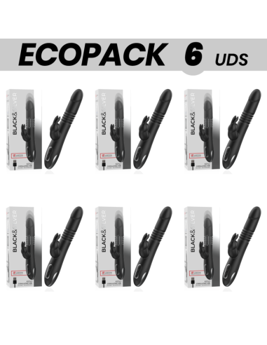 ECOPACK 6 UNITS - BLACKandSILVER KENJI STIMULATING VIBE COMPATIBLE WITH WATCHME WIRELESS TECHNOLOGY