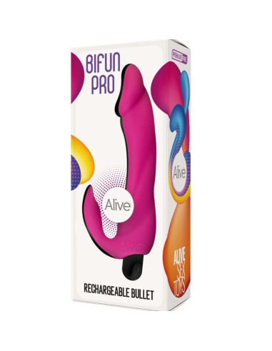 ALIVE - BIFUN PRO VIBRATORIUS DILDO ROŽINIS 14,9 CM