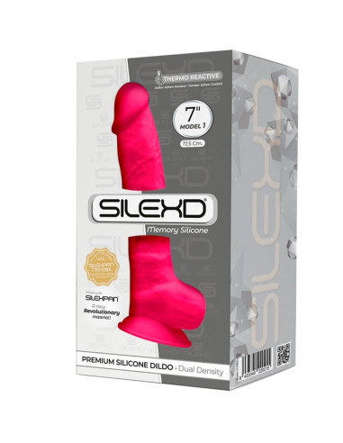 SILEXD - MODEL 1 REALISTIC PENIS PREMIUM SILEXPAN SILICONE FUCHSIA 17.5 CM