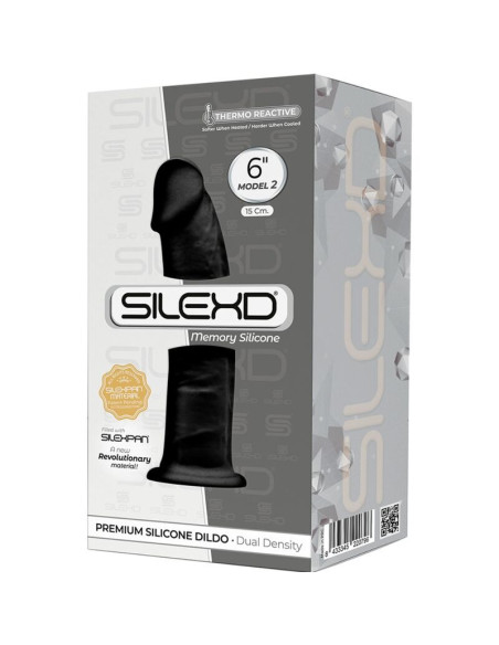 SILEXD - MODEL 2 REALISTIC PENIS PREMIUM SILEXPAN SILICONE BLACK 15 CM