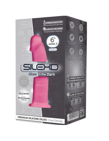 SILEXD - 2 MODELIO REALISTINIS PREMIUM FORMOS SILEXPAN SILIKONINIS, FLUORESCENTUOJANČIOS ROŽINĖS SPALVOS, 15 CM