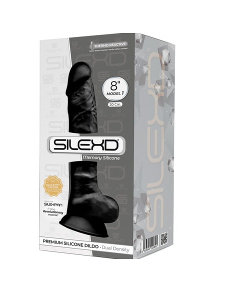 SILEXD - 1 MODELIO REALISTINIS PREMIUM FORMOS SILEXPAN SILICONE BLACK 20 CM