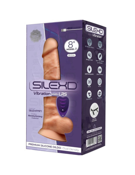 SILEXD - MODEL 1 REALISTINIS PENIO VIBRATORIUS SILIKONINIS PREMIUM SILEXPAN NUOTOLINIO VALDYMO PULTELIS 20 CM