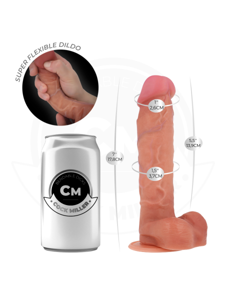 COCK MILLER - HIPERREALISTINIS ARTIKULIARIAI LIEKNAMAS DILDO 17,8 CM