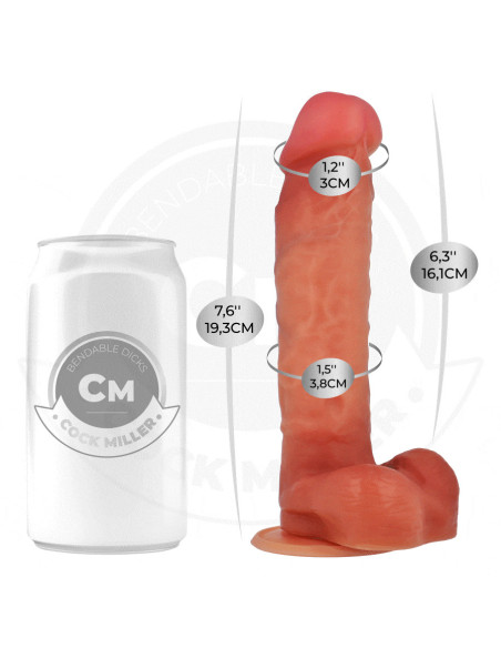 COCK MILLER - HIPERREALISTINIS ARTIKULIARIAI LIEKNAMAS DILDO 19,3 CM