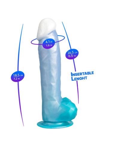 SILEXD - ANGEL DILDO FANTASY SKYSTAS SILIKONAS TERMOREAKTYVUS CELESTIAL BLUE 20,3 CM