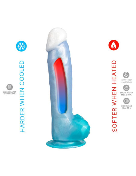 SILEXD - ANGEL DILDO FANTASY SKYSTAS SILIKONAS TERMOREAKTYVUS CELESTIAL BLUE 20,3 CM