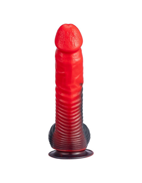 SILEXD - DEVIL DILDO FANTASY LIQUID SILICONE THERMOREACTIVE RED BLACK 20.3 CM
