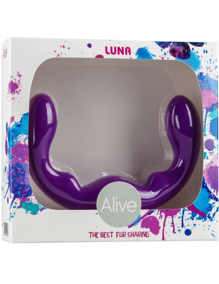 ALIVE - LUNA DILDO DOUBLE PENETRATION VIOLET SILICONE 25 CM