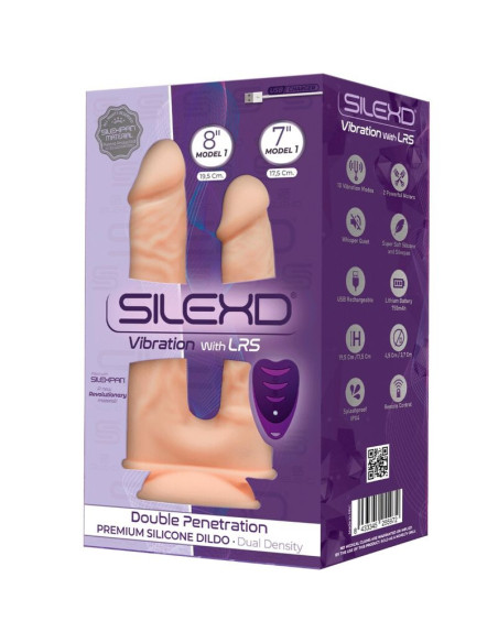 SILEXD - MODEL 1 REALISTIC PENIS DOUBLE PENETRATION VIBRATOR PREMIUM SILEXPAN SILICONE REMOTE CONTROL 17.5 - 19.5 CM