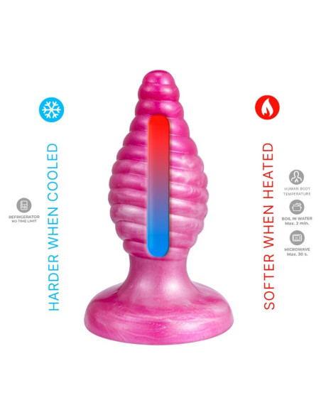 SILEXD - CHERRY ANAL PLUG FANTASY SKYSTAS SILIKONAS TERMOAKTYVUS ROŽINIS 9,2 CM