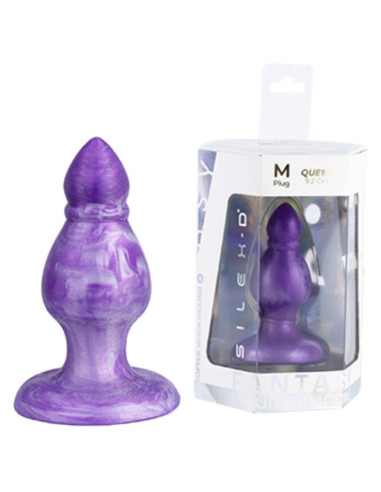 SILEXD - QUEEN ANAL PLUG FANTASY SKYSTAS SILIKONAS TERMOAKTYVUS VIOLETINIS 9,2 CM