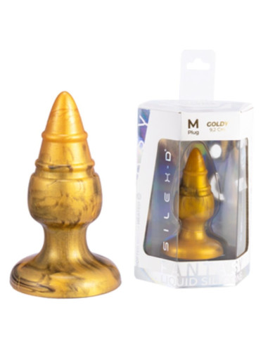 SILEXD - GOLDY ANAL PLUG FANTASY SKYSTAS SILIKONAS TERMOAKTYVUS AUKSINIS 9,2 CM